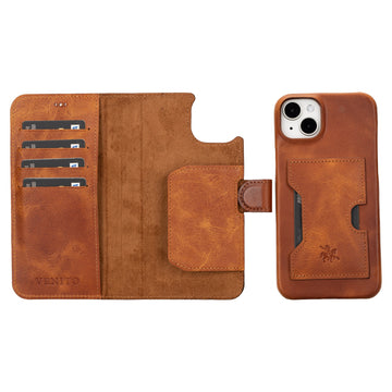 iphone 15 plus florence leather wallet phone case antique brown 04