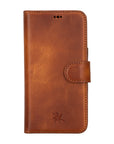 iphone 15 pro florence leather wallet phone case antique brown 00