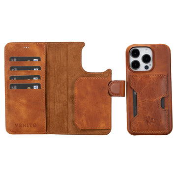iphone 15 pro florence leather wallet phone case antique brown 04