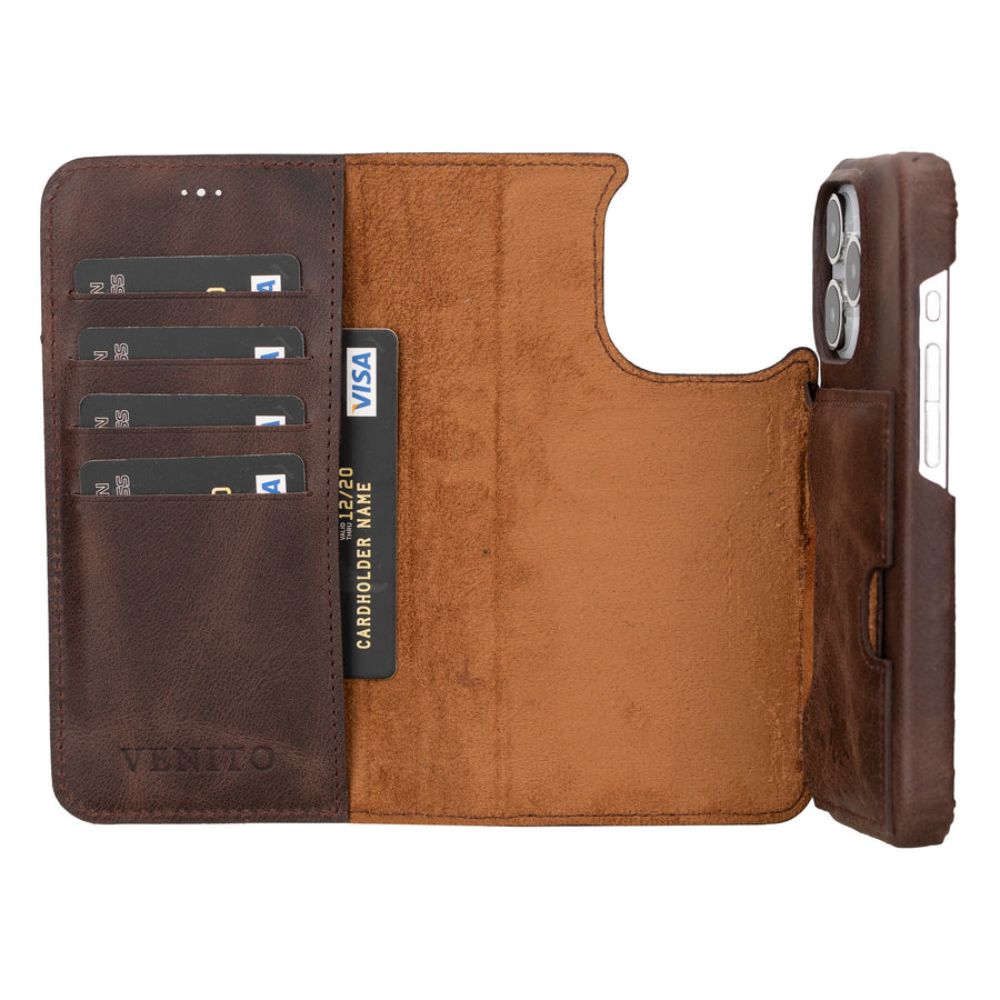 iphone 15 pro florence leather wallet phone case coffee brown 02
