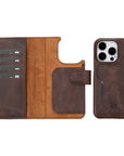 iphone 15 pro florence leather wallet phone case coffee brown 03