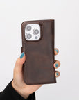 iphone 15 pro florence leather wallet phone case coffee brown 09