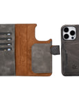 iphone 15 pro florence leather wallet phone case faded gray 04