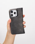 iphone 15 pro florence leather wallet phone case faded gray 09