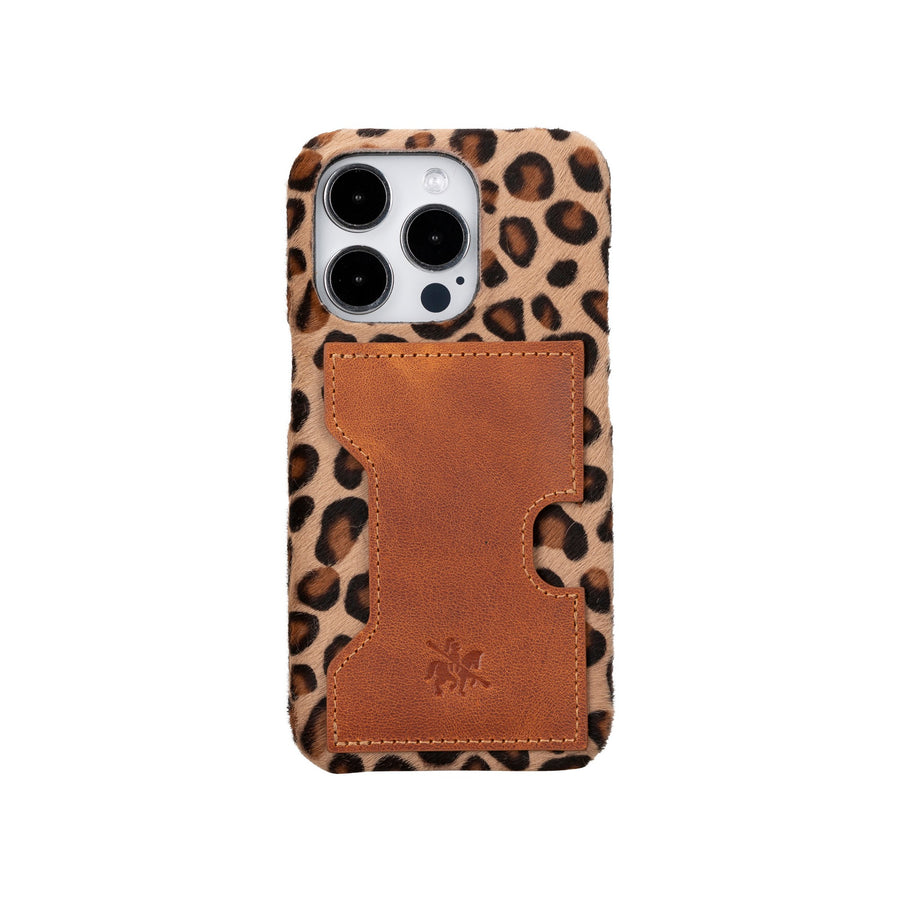 iphone 15 pro florence leather wallet phone case furry leopard 05