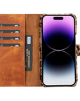 iphone 15 pro florence leather wallet phone case furry leopard 07