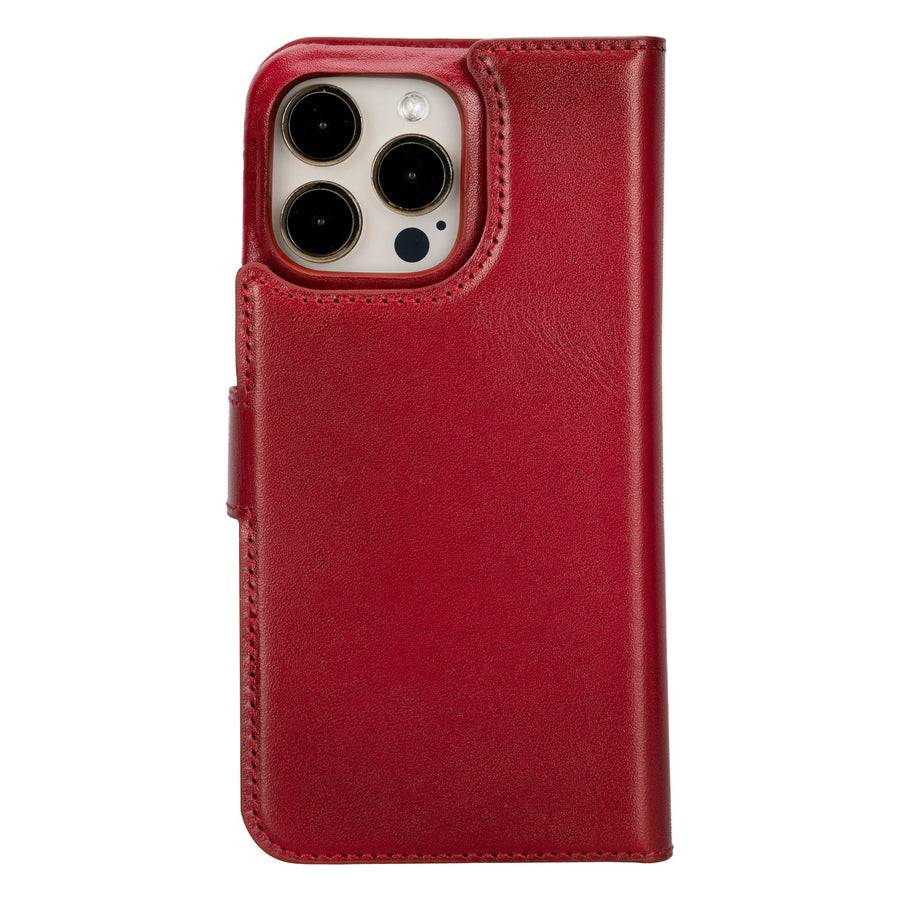 iphone 15 pro max florence leather wallet phone case burnt red 01