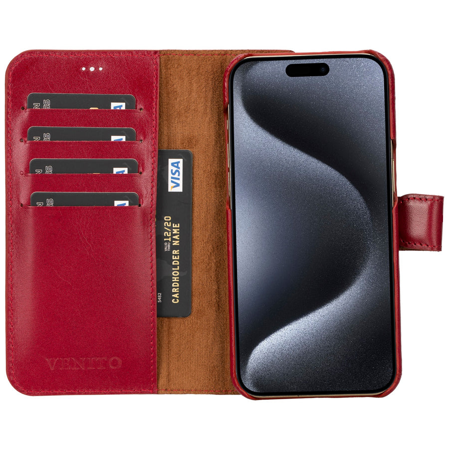 iphone 15 pro max florence leather wallet phone case burnt red 02