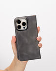 iphone 15 pro max florence leather wallet phone case faded gray 09