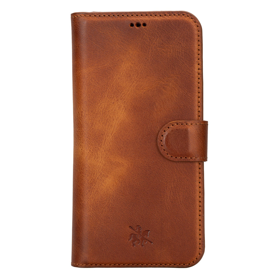 iphone 15 pro max florence leather wallet phone case antique brown 00