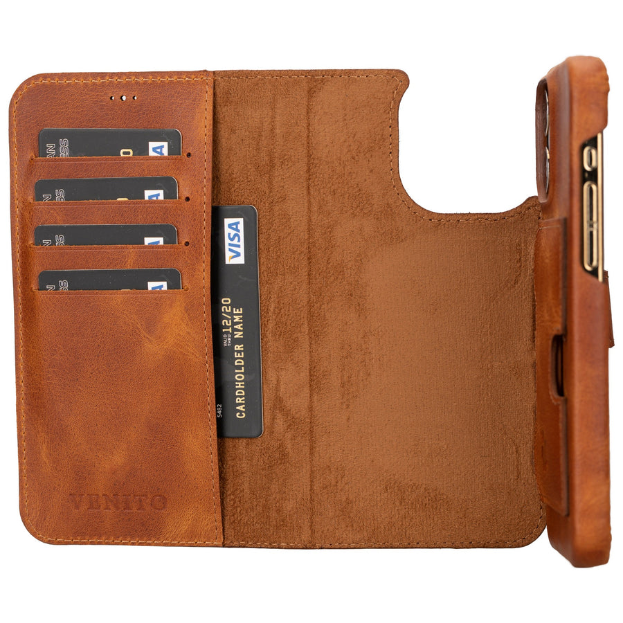 iphone 15 pro max florence leather wallet phone case antique brown 03