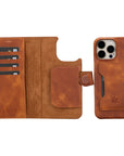 iphone 15 pro max florence leather wallet phone case antique brown 04