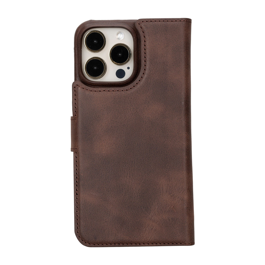 iphone 15 pro max florence leather wallet phone case coffee brown 01