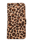 iphone 15 pro max florence leather wallet phone case furry leopard 00