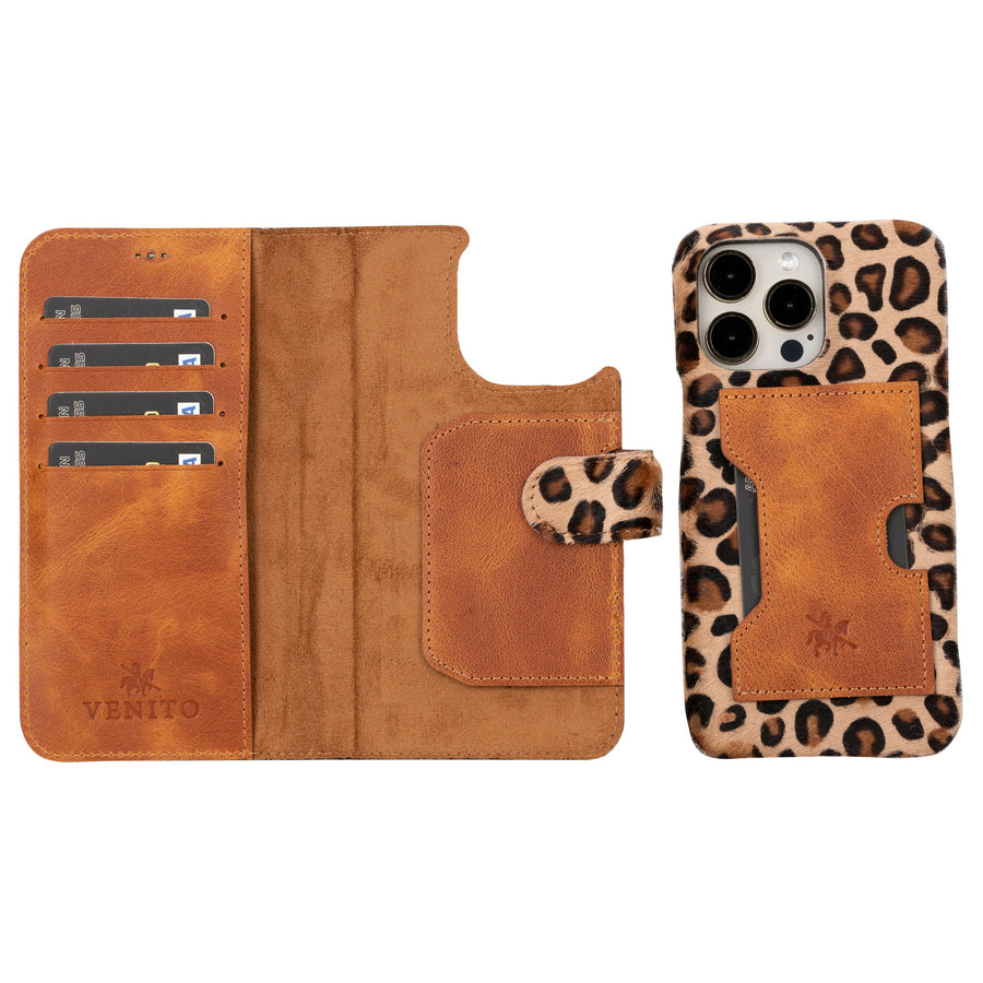 iphone 15 pro max florence leather wallet phone case furry leopard 04
