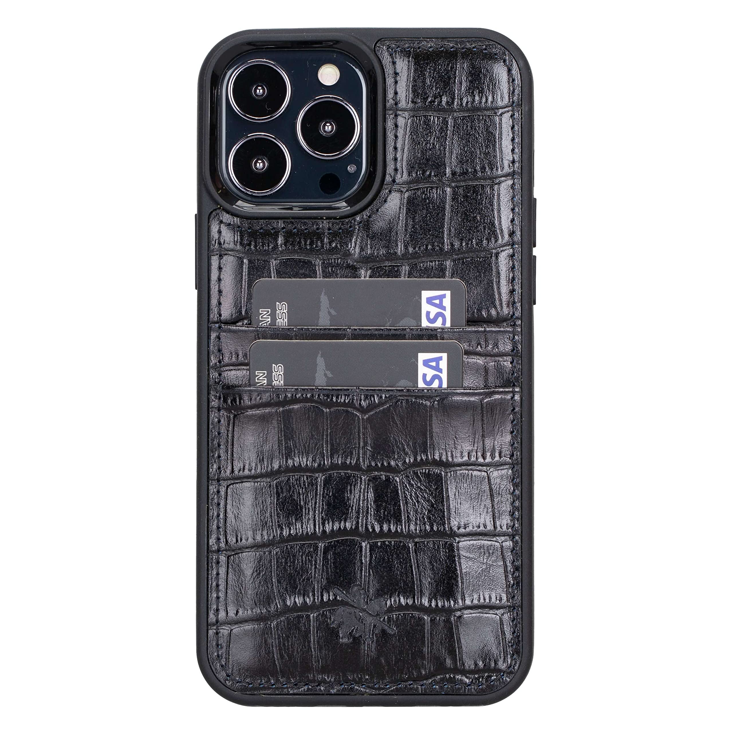 Capri iPhone 13 Pro Max Leather Snap-On Case With Card Holder