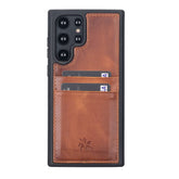 Funda tipo billetera de cuero Capri Snap On para Samsung Galaxy S22 Ultra