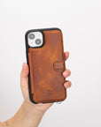 iphone 15 plus fermo leather crossbody wallet case antique brown 06