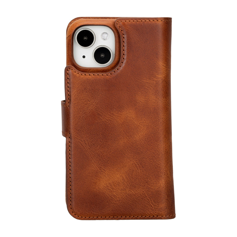 iphone 15 florence leather wallet phone case antique brown 01