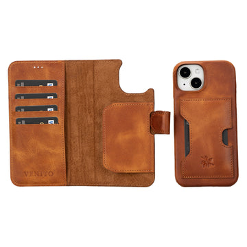 iphone 15 florence leather wallet phone case antique brown 04