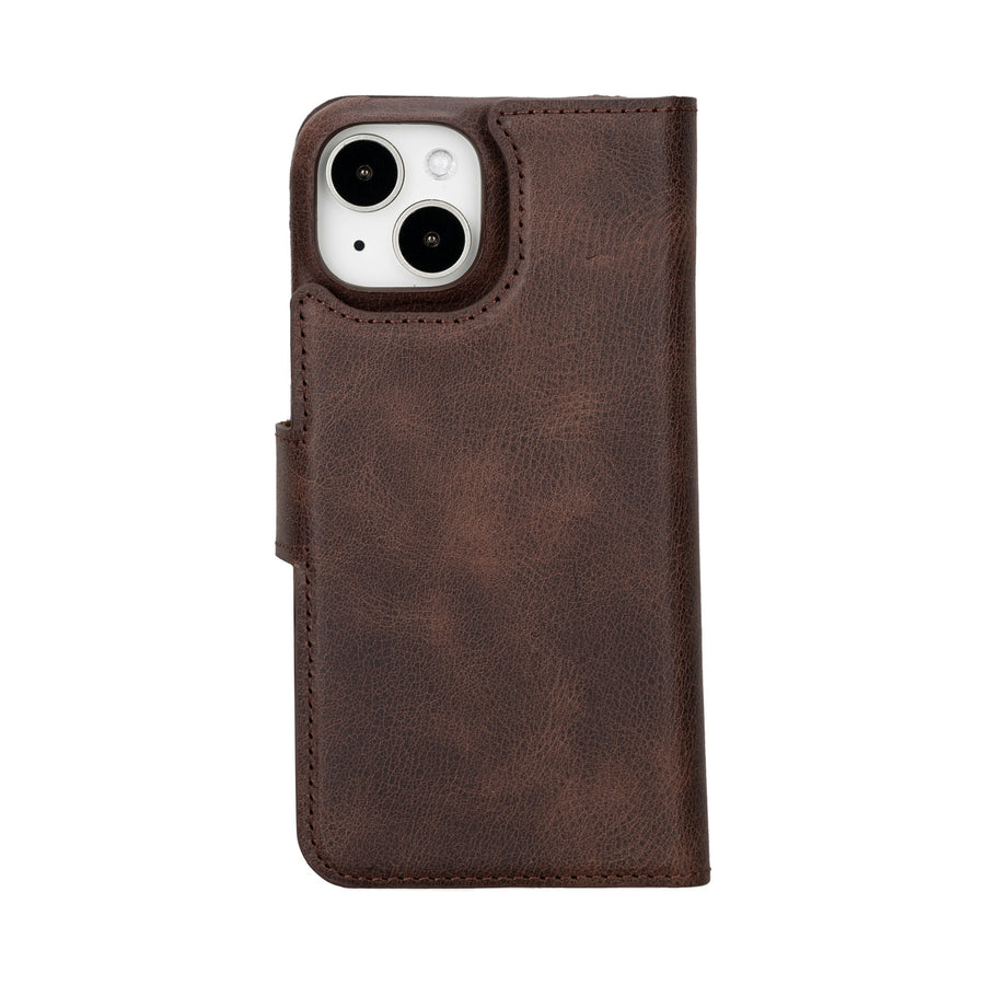 iphone 15 florence leather wallet phone case coffee brown 01