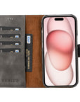 iphone 15 florence leather wallet phone case faded gray 02