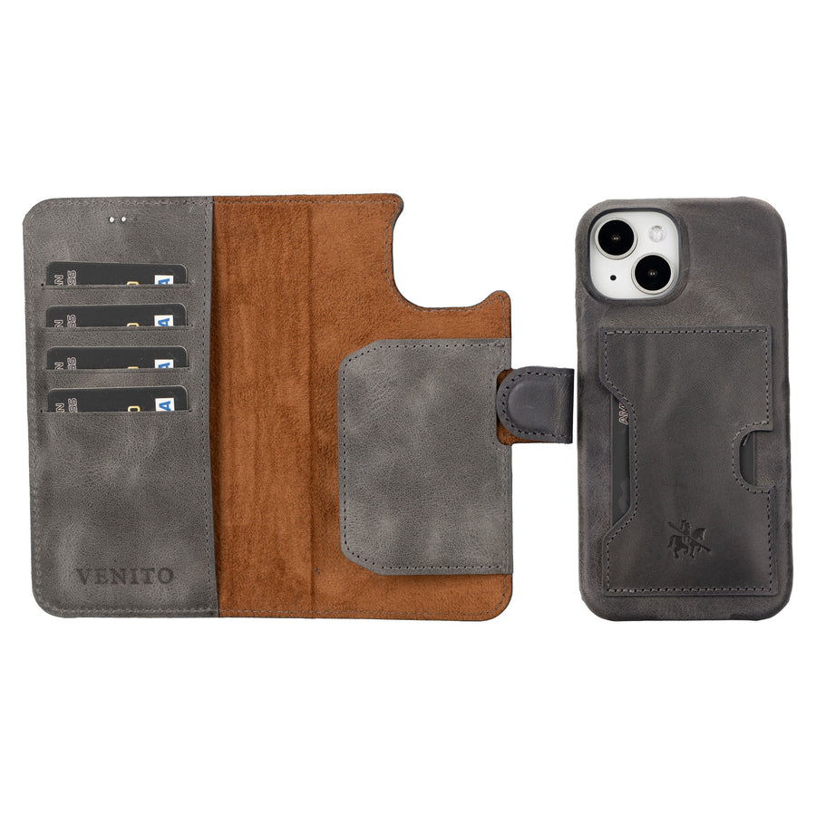 iphone 15 florence leather wallet phone case faded gray 04