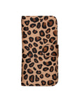 iphone 15 florence leather wallet phone case furry leopard 00