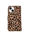 iphone 15 florence leather wallet phone case furry leopard 01