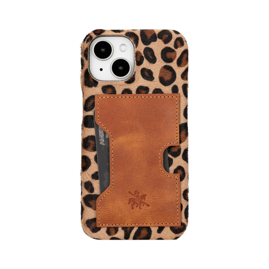 iphone 15 florence leather wallet phone case furry leopard 04