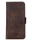 iphone 15 ravenna leather wallet phone case coffee brown 01