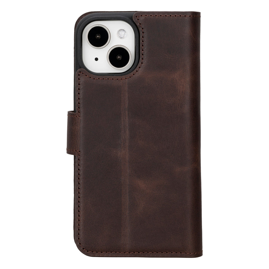 iphone 15 ravenna leather wallet phone case coffee brown 02