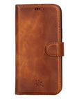 iphone 15 plus ravenna leather wallet phone case antique brown 01
