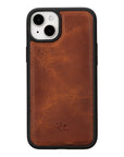 iphone 15 plus ravenna leather wallet phone case antique brown 05