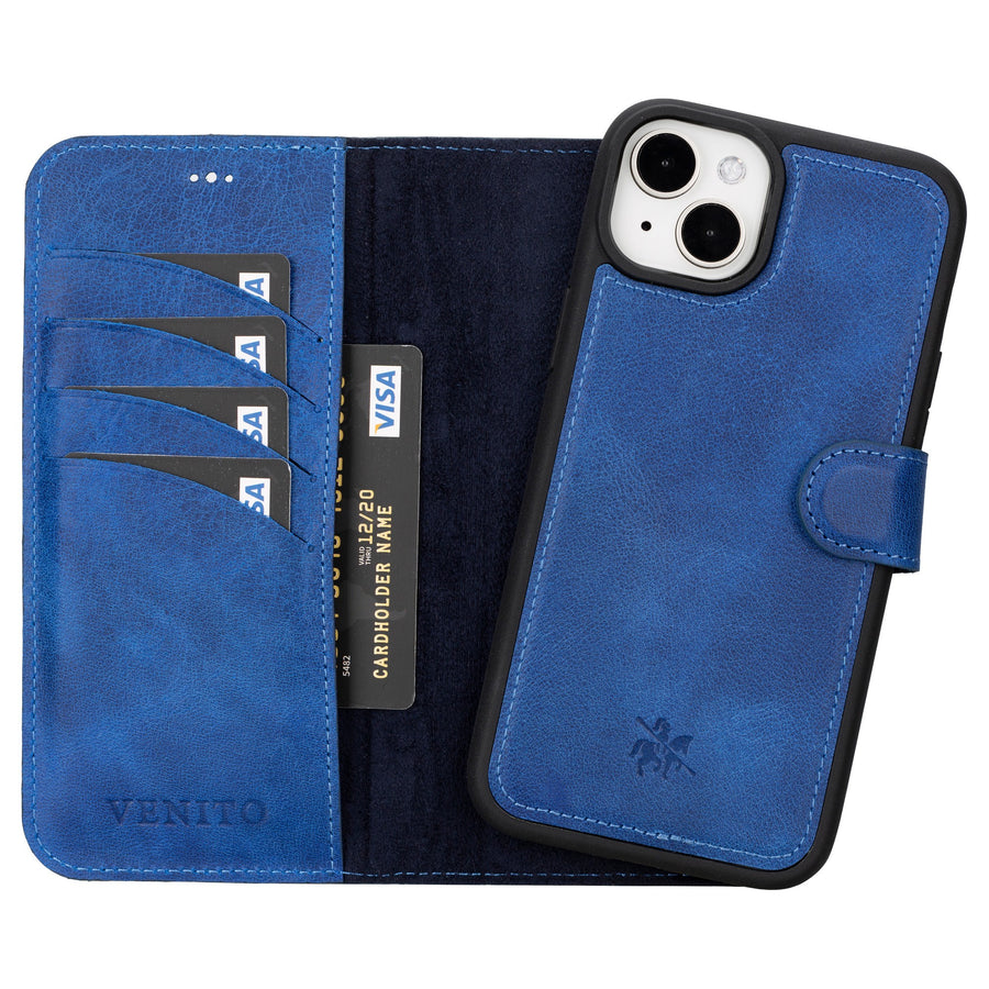 iphone 15 plus ravenna leather wallet phone case blue 04