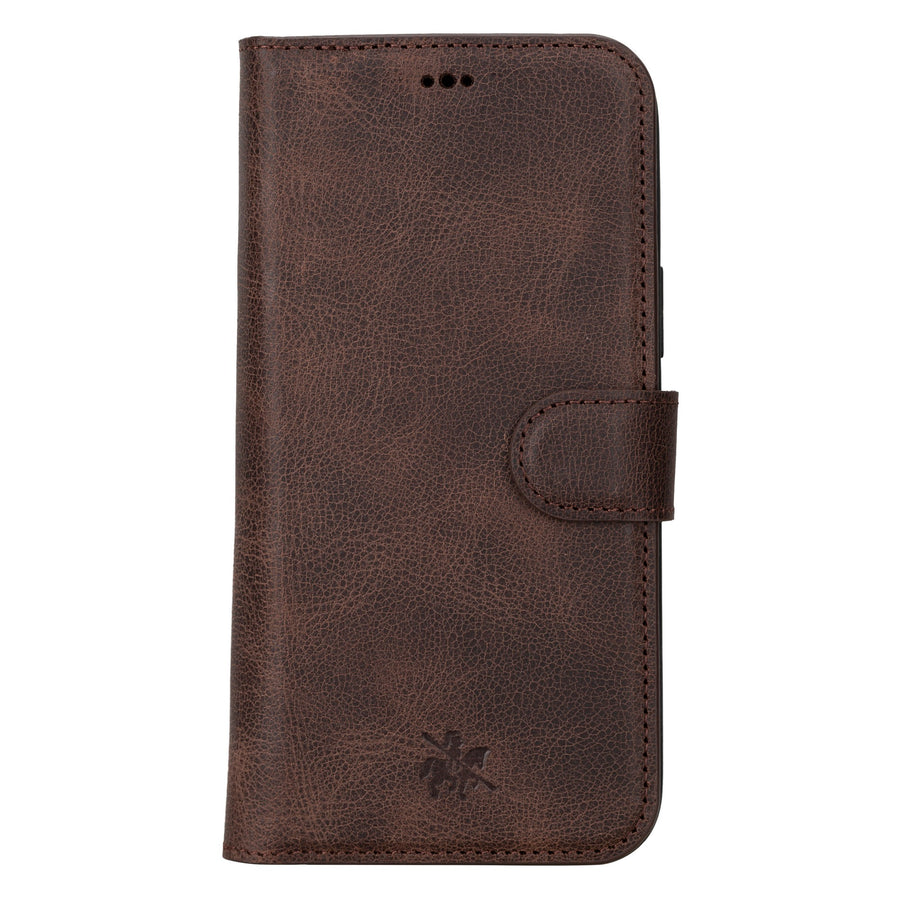 iphone 15 plus ravenna leather wallet phone case coffee brown 01