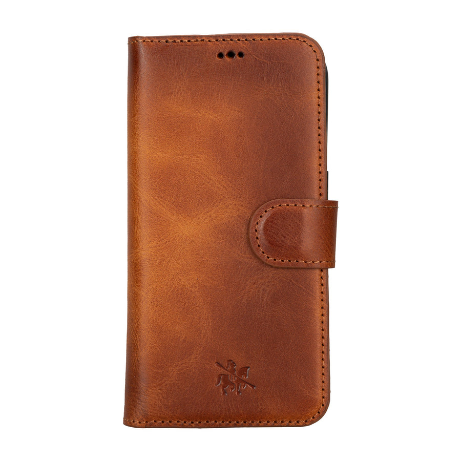 iphone 15 pro ravenna leather wallet phone case antique brown 01