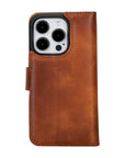 iphone 15 pro ravenna leather wallet phone case antique brown 02