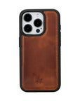 iphone 15 pro ravenna leather wallet phone case antique brown 05