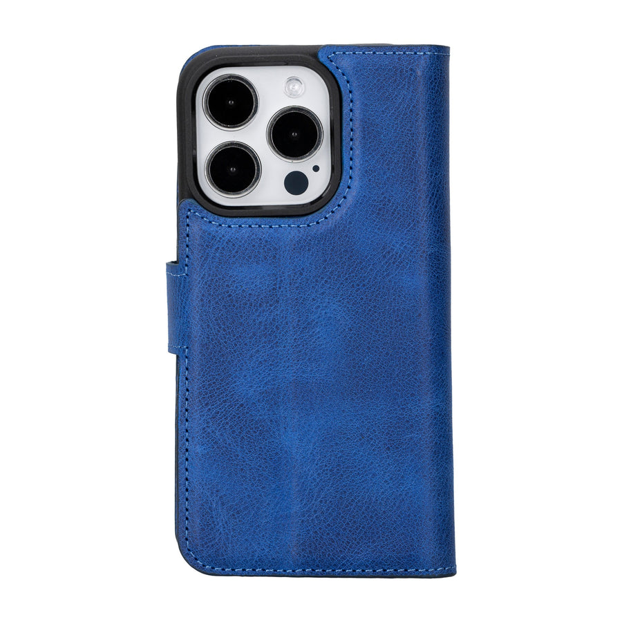 iphone 15 pro ravenna leather wallet phone case blue 02