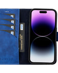 iphone 15 pro ravenna leather wallet phone case blue 03