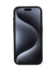 iphone 15 pro lucca leather phone case black crocodile 02