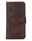 iphone 15 pro ravenna leather wallet phone case coffee brown 01