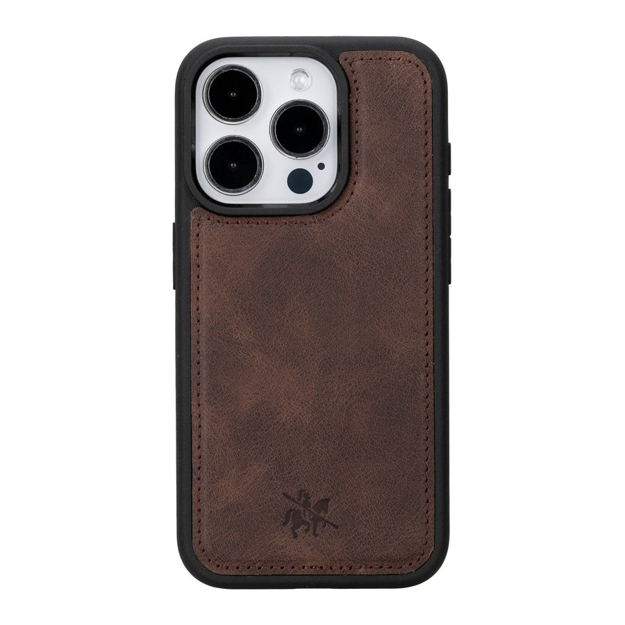 iphone 15 pro ravenna leather wallet phone case coffee brown 05