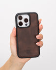 iphone 15 pro lucca leather phone case coffee brown 06