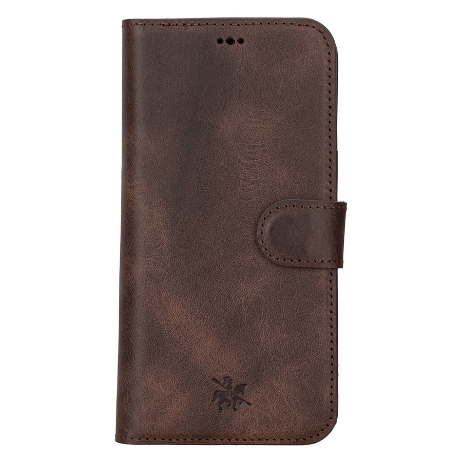 iphone 15 pro max ravenna leather wallet phone case coffee brown 01