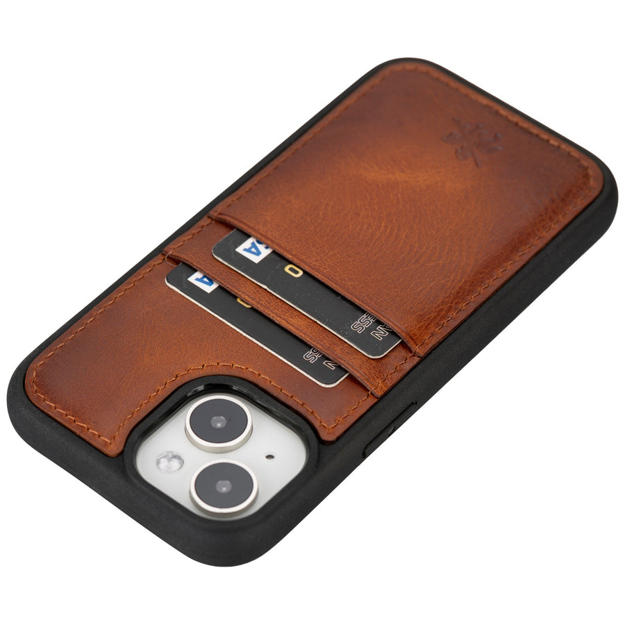 iphone 15 plus capri leather phone case antique brown 05