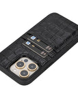 iphone 15 pro max capri leather phone case black crocodile 07
