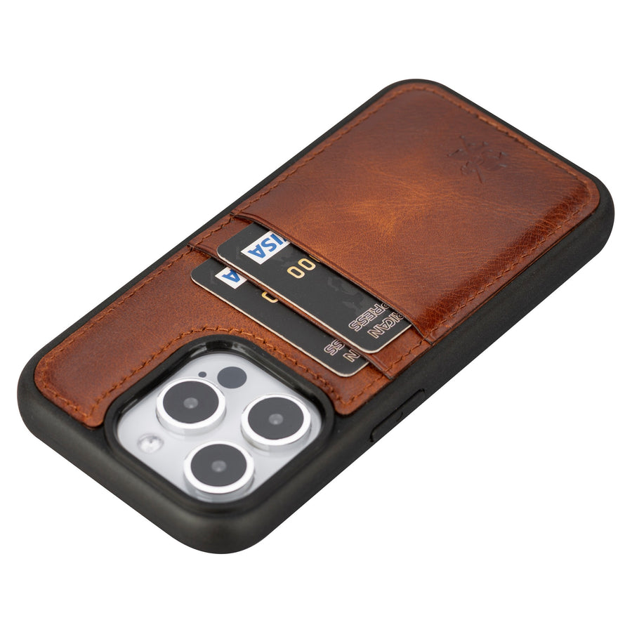 iphone 15 pro capri leather phone case antique brown 06