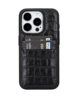 iphone 15 pro capri leather phone case black crocodile 03
